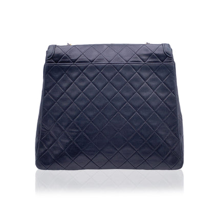 Chanel Vintage Black Quilted Trapeze Flap Shoulder Bag with Wallet