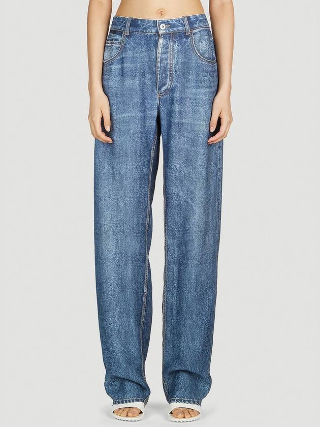 Luxury Bottega Veneta Straight Denim Jeans Blue