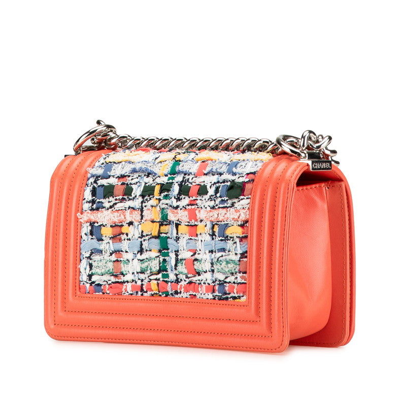 Chanel Boy Chanel Tweed Leather Shoulder Bag