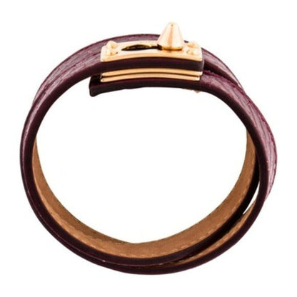 Fendi Burgundy Snakeskin Leather and Gold