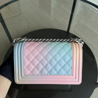 *Un* Caviar Boy Rainbow Small Quilted Grained Calfskin Multicolor Silver Hardware Series 25