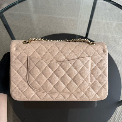 Chanel Classic Flap Medium - Caviar 25CM Quilted Beige 24K Gold Hardware Series 12