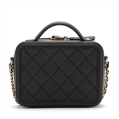 Chanel CC Filigree Caviar S 2WAY Shoulder Bag Black G  29th