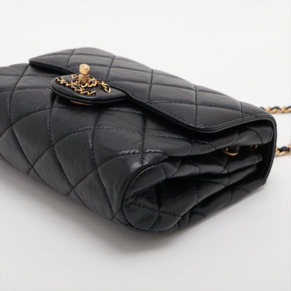 Chanel Matrasse Single Flap Single Chain Bag Black