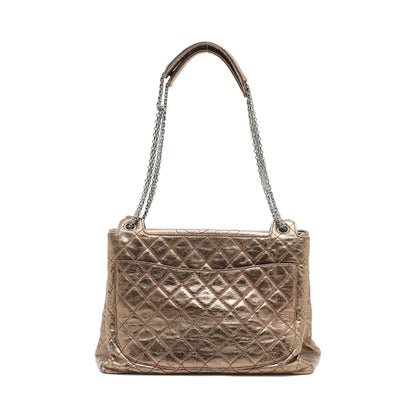 Chanel Matrasse Leather Chain Shoulder Bag 2.55 Gold Silver Gold