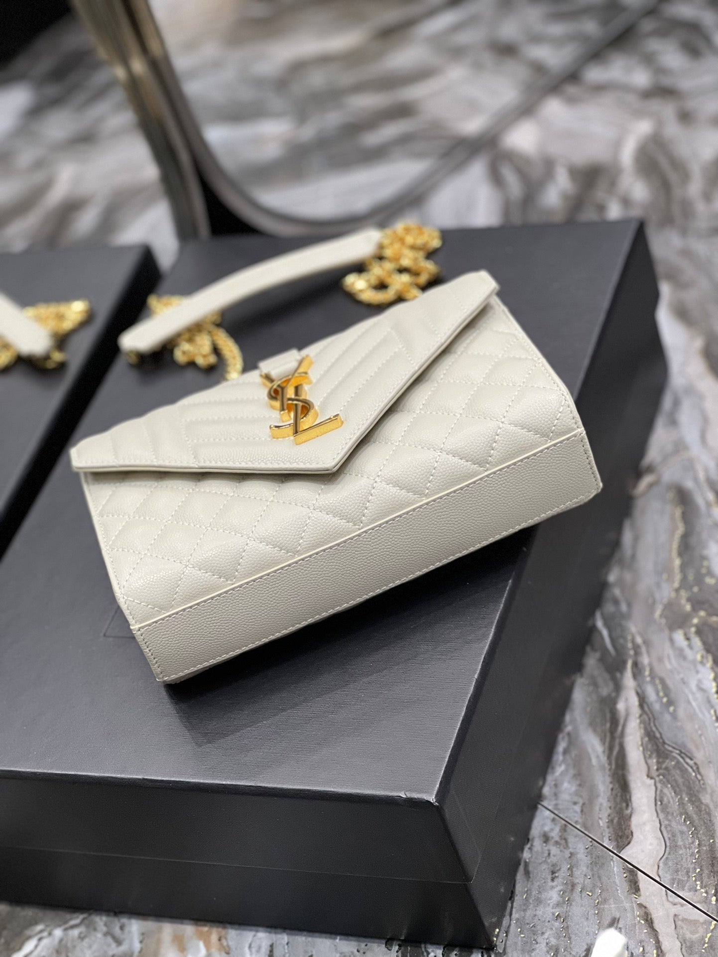 Yves Saint Laurent Small Bag White In Mix Matelasse