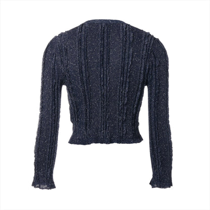 Chanel Coconut Button 23P Viscous Cardigan 34  Navy P74585  Race Short Race