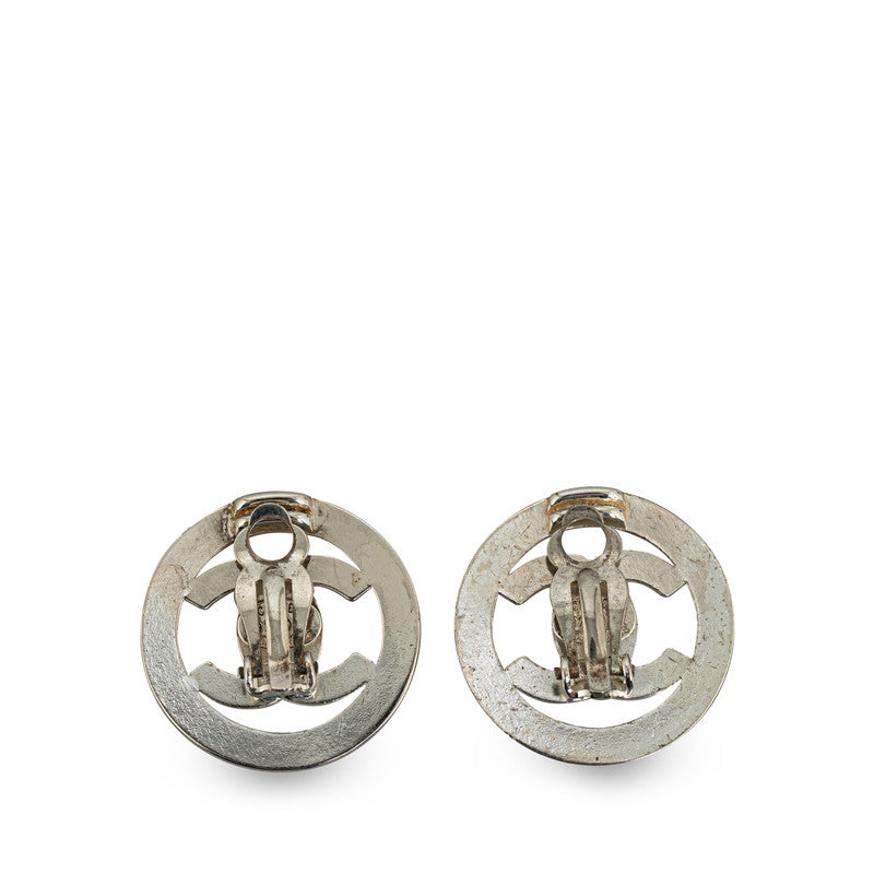 Chanel Vintage Cocomark Whiteboard Rock Earring Silver Metal  Chanel