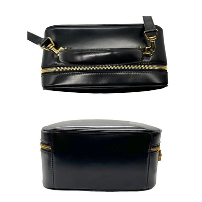 Gucci Vintage Black Leather Vanity Cosmetic Case