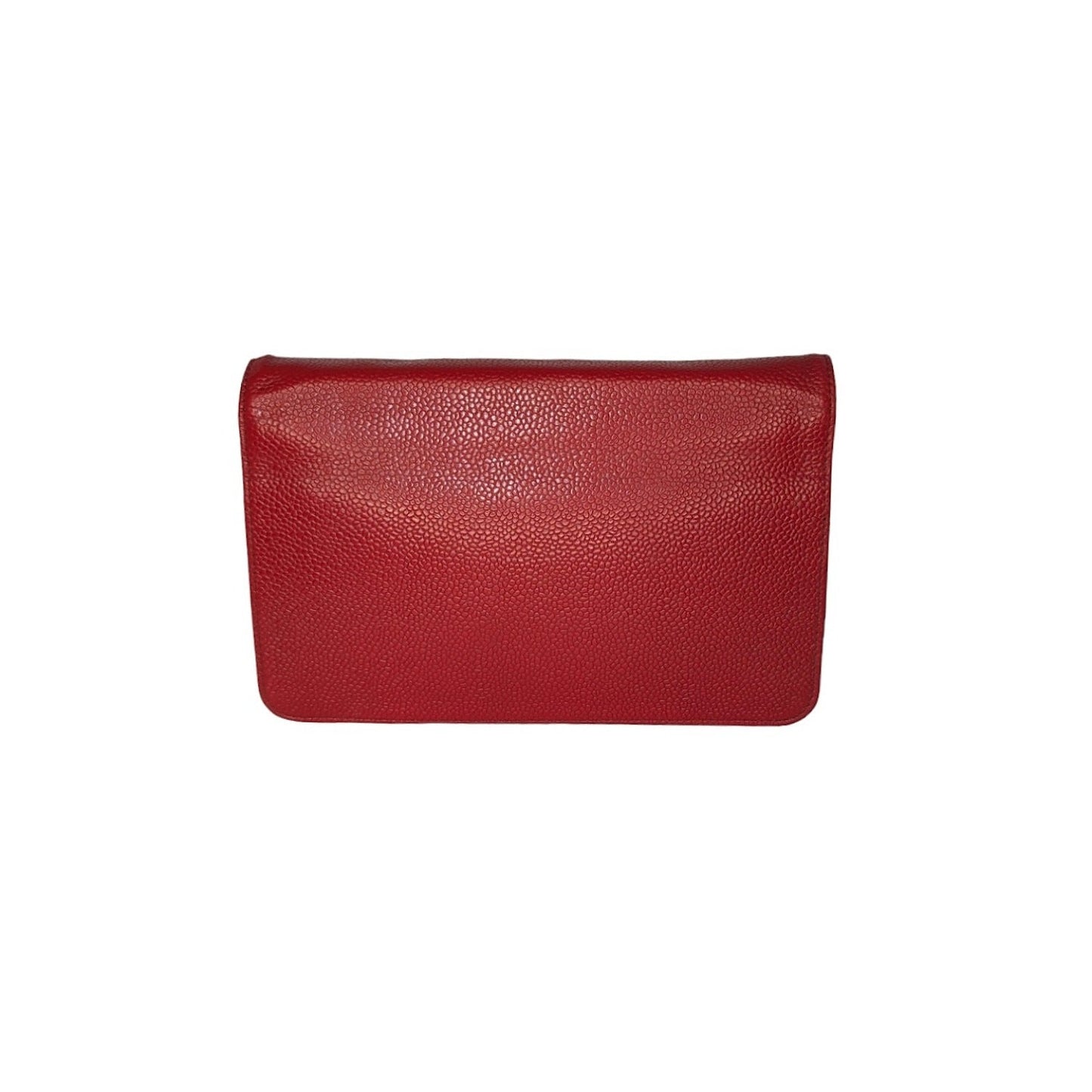 Chanel 2012 Red Caviar Timeless Wallet On Chain WOC