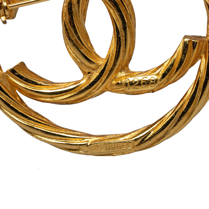 Chanel Vintage Cocomark Turned Brochure Gold   Chanel