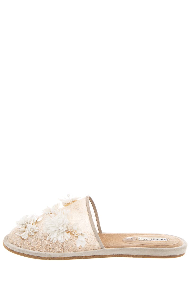 Balenciaga Sheer Floral Lace White Slipper SZ 37