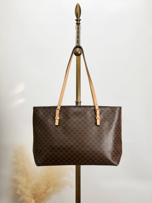 CELINE Macadam   Shoulder bag Totebag Brown PP-SA-0097 Vintage br27j2