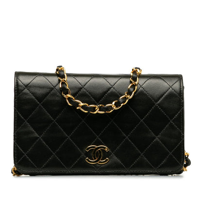 Chanel Mini Mattress Cocomark Full Flap Chain houlder Bag Black   CHANEL