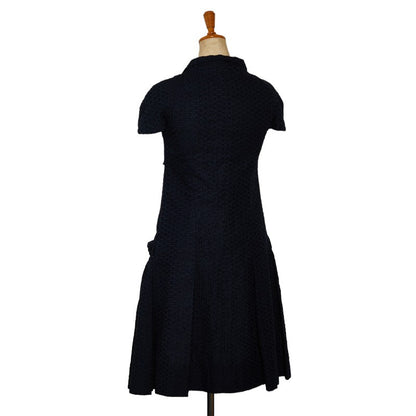 Chanel Coco Button Fresh One Earrings French Sleep Half-Sleep Size 34 P40451V23055 Navy Yolan Cotton  CHANEL
