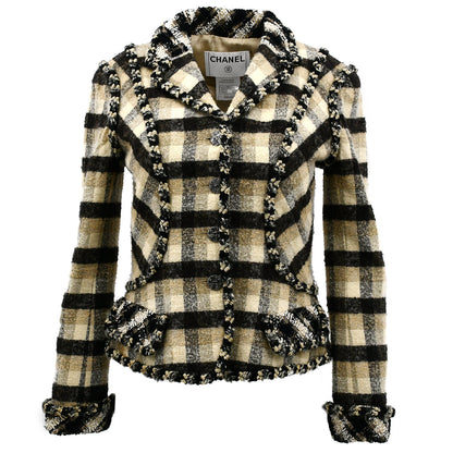 Chanel Single Breasted Jacket Beige 06A #36