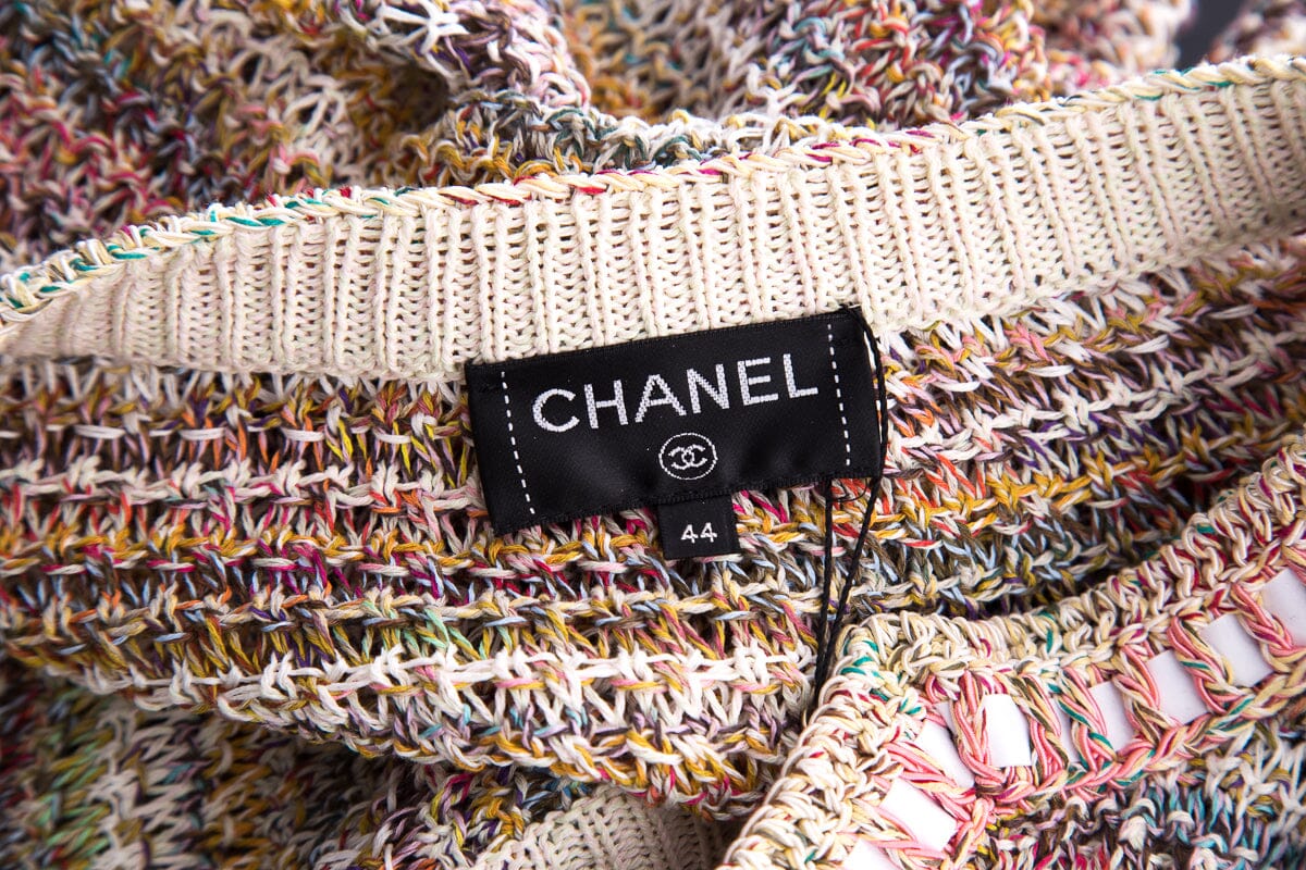 Chanel Multicolor Crochet Cotton Jacket SZ 44