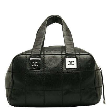 Chanel Coco Handbag Mini Boston Bag Black Leather  Chanel