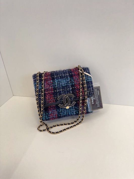 Chanel Woolen bag **cm blue