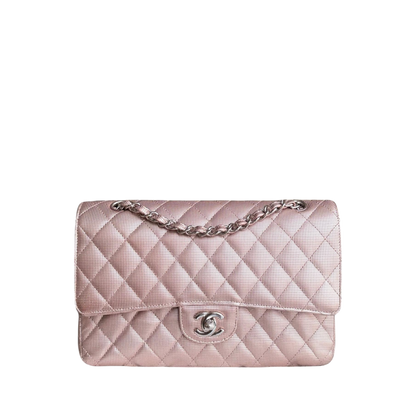 Chanel Classic Flap Medium - Pixelated Calfskin Metallic Pink Silver Hardware Series 21