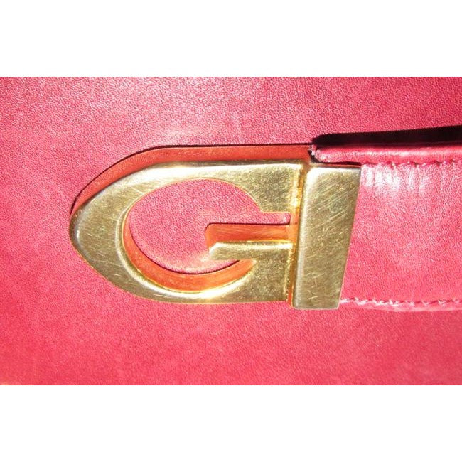 Gucci Clutch W Two Bagclutch Removable Chain Strap Dark Red Leathergold Shoulder Bag