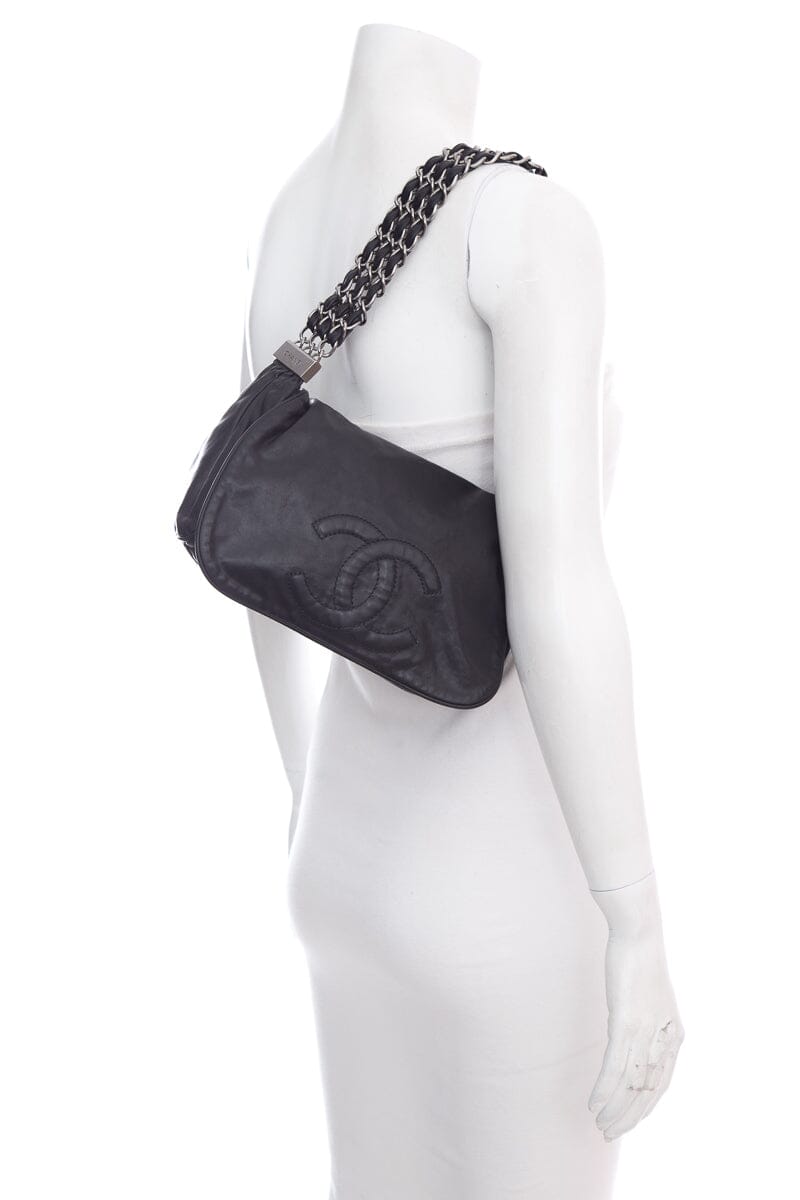 Chanel Black Rock and Chain Shoulder Bag