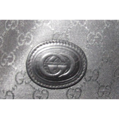 Gucci W Guccissima Print Canvasleather Two Longer Strapsgold Black Leather And Gg Canvas Satchel