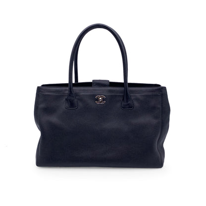 Chanel Black Pebbled Leather Executive Tote Bag Handbag S