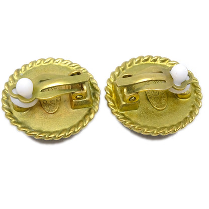 Chanel Gold Button Earrings Clip-On 95C