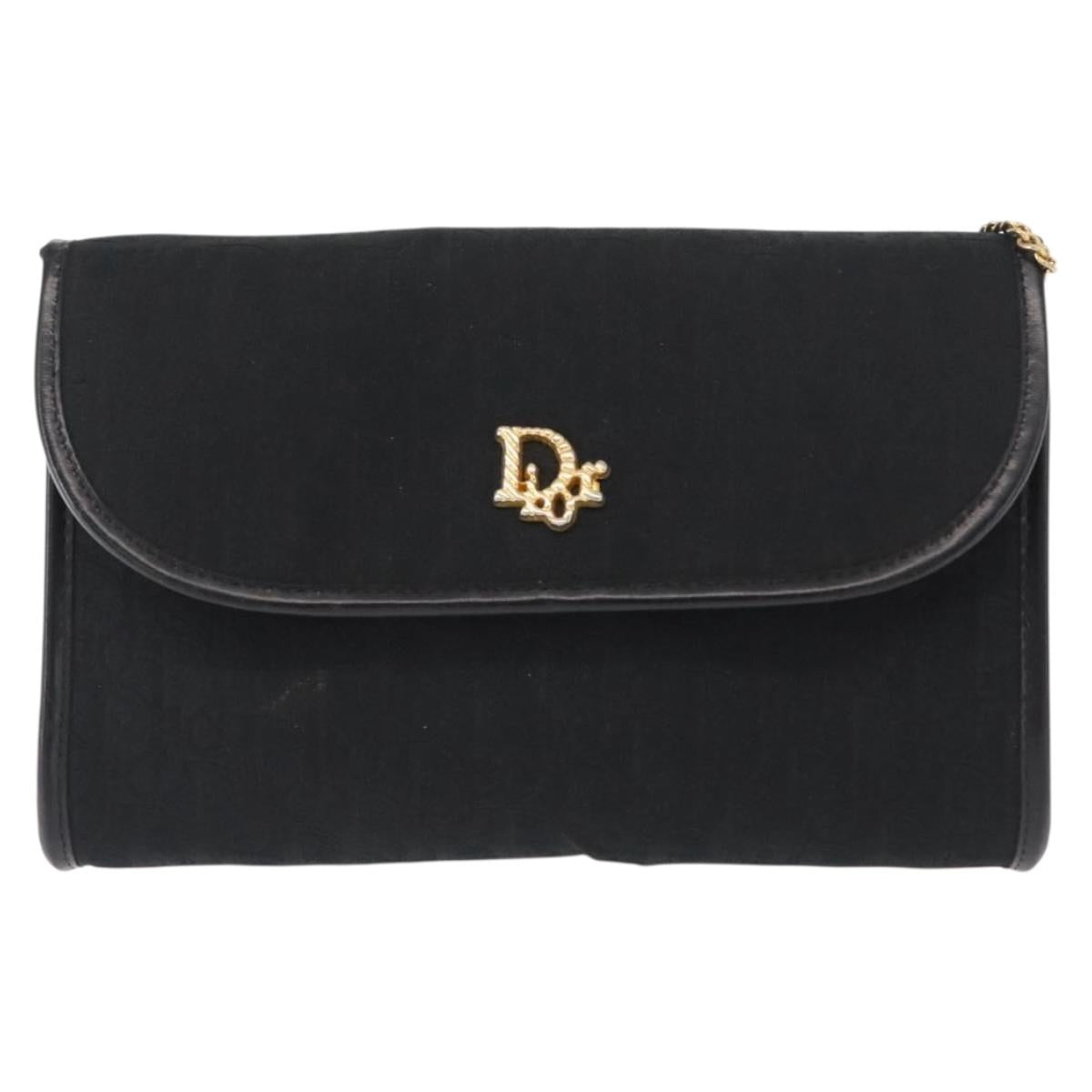 Christian Dior Vintage Trotter Shoulder Bag Canvas Black Canvas Shoulder Bag Bag ()