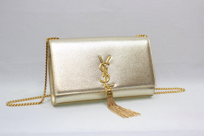 Yves Saint Laurent Kate Chain Wallet With Tassel Yellow Copper  10.2in/26cm