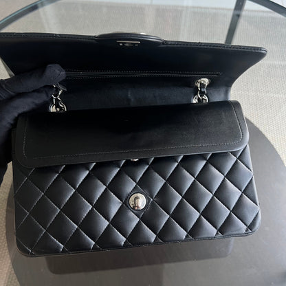Balance of Quilted Lambskin Black Silver Hardware Series 13