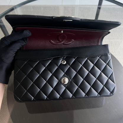Balance of Quilted Lambskin Black Silver Hardware Series 13