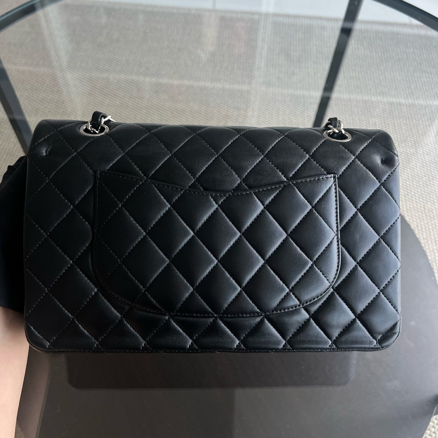 Balance of Quilted Lambskin Black Silver Hardware Series 13