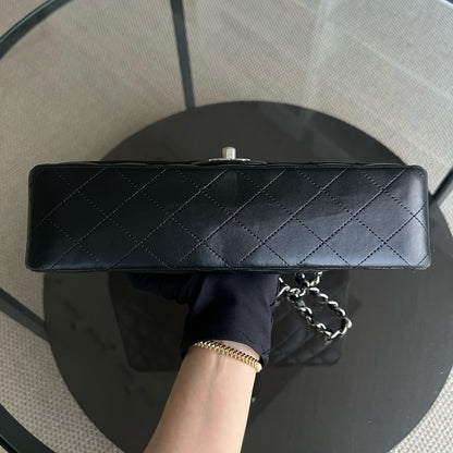 Balance of Quilted Lambskin Black Silver Hardware Series 13