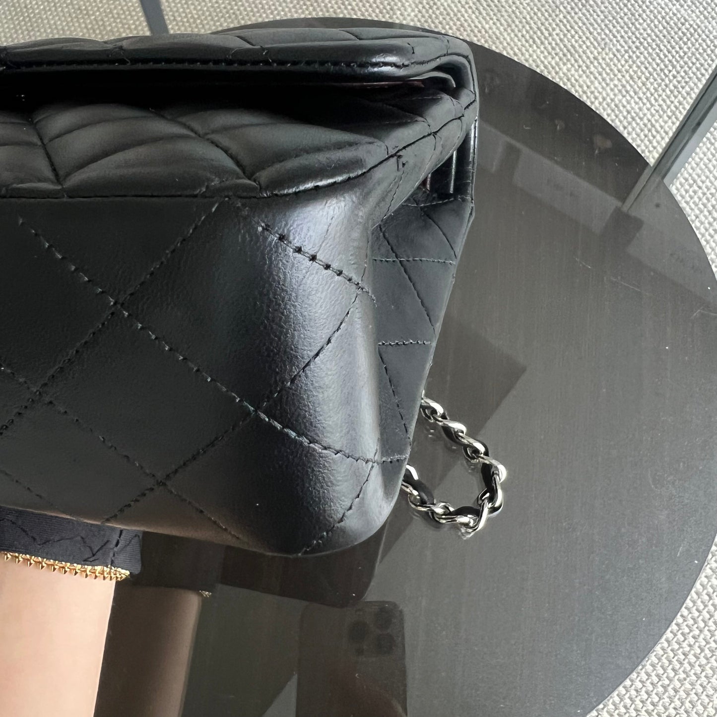 Balance of Quilted Lambskin Black Silver Hardware Series 13