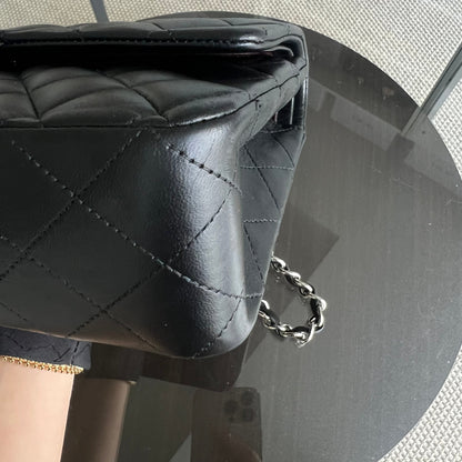 Balance of Quilted Lambskin Black Silver Hardware Series 13
