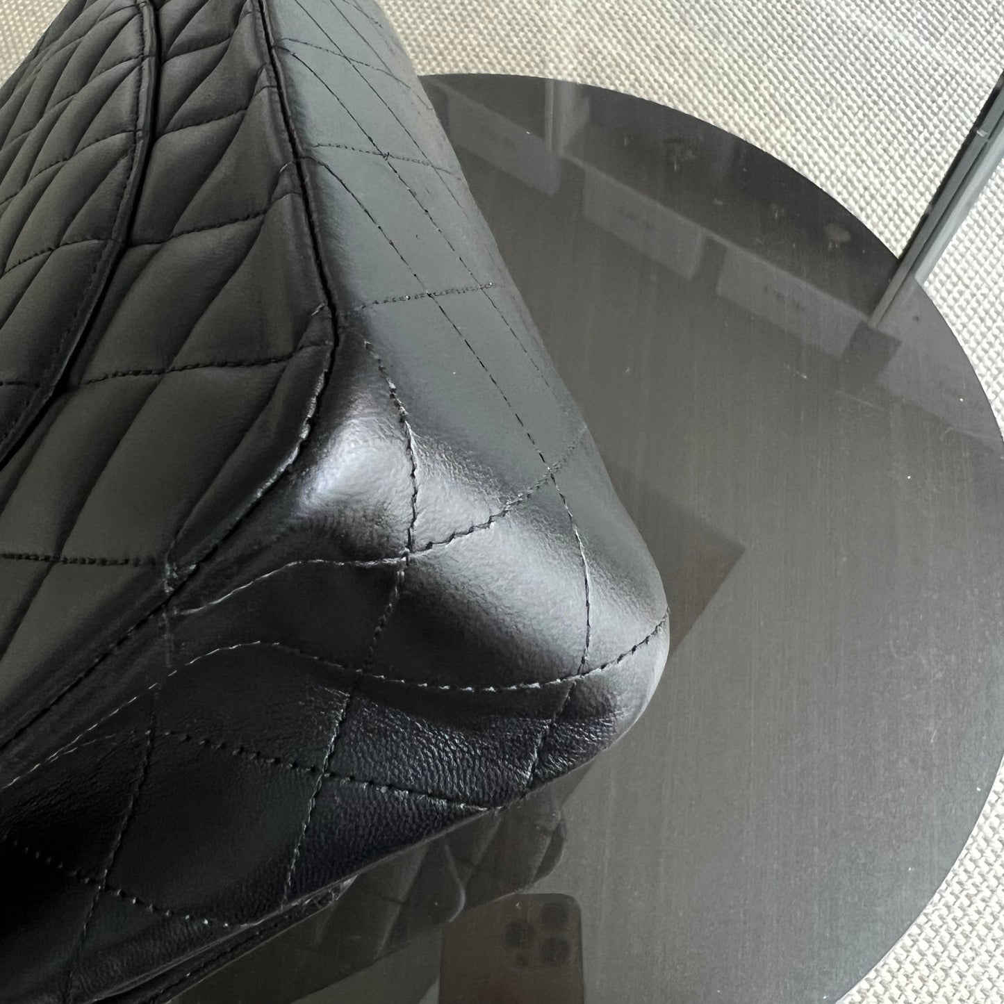 Balance of Quilted Lambskin Black Silver Hardware Series 13