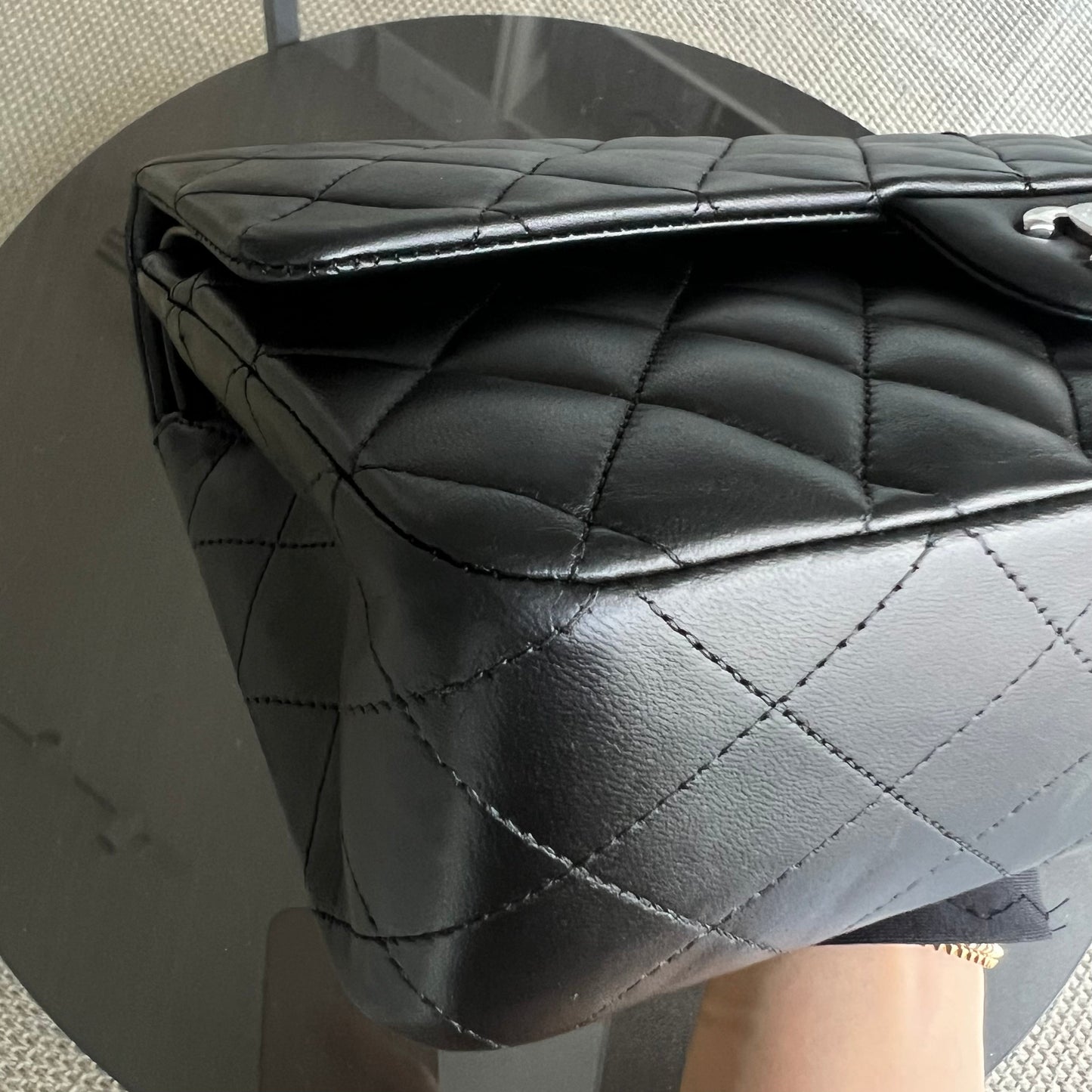 Balance of Quilted Lambskin Black Silver Hardware Series 13