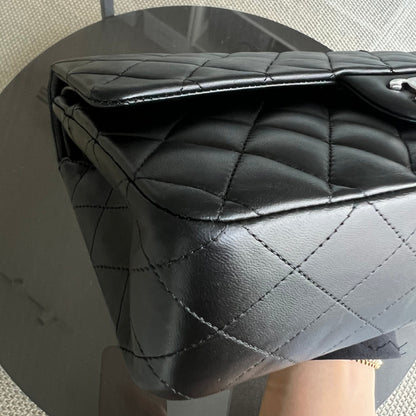 Balance of Quilted Lambskin Black Silver Hardware Series 13
