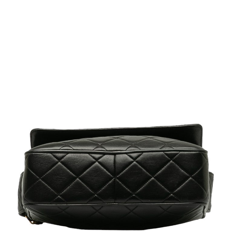 Chanel Matrases Cocomark Tassel loping Shoulder Bag Black Leather  CHANEL