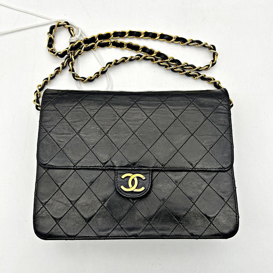 CHANEL | Bags | Chanel Vtg Cc Logo Old Medium Black Matelasse Quilted Shoulder Bag LA8553