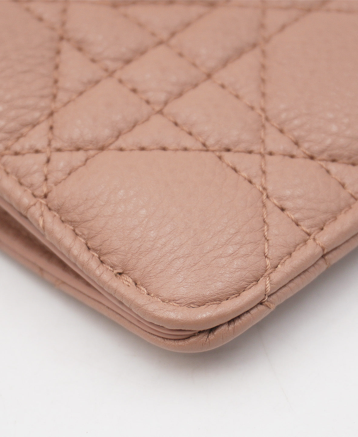 Caro Phone Holder with Chain Cannage Quilt Calfskin Pink