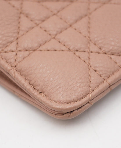 Caro Phone Holder with Chain Cannage Quilt Calfskin Pink