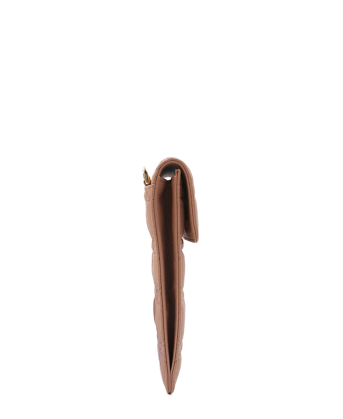 Caro Phone Holder with Chain Cannage Quilt Calfskin Pink