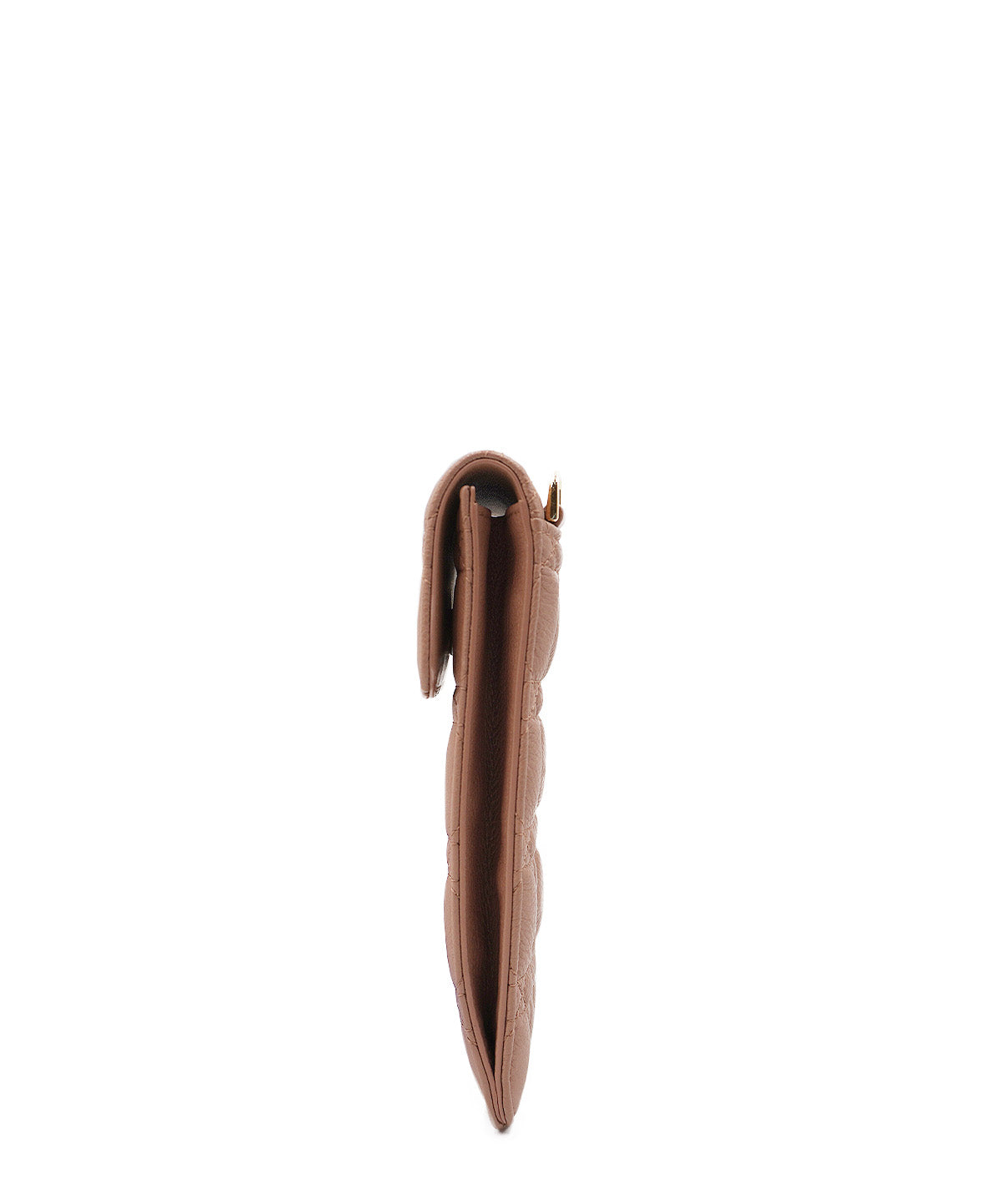 Caro Phone Holder with Chain Cannage Quilt Calfskin Pink