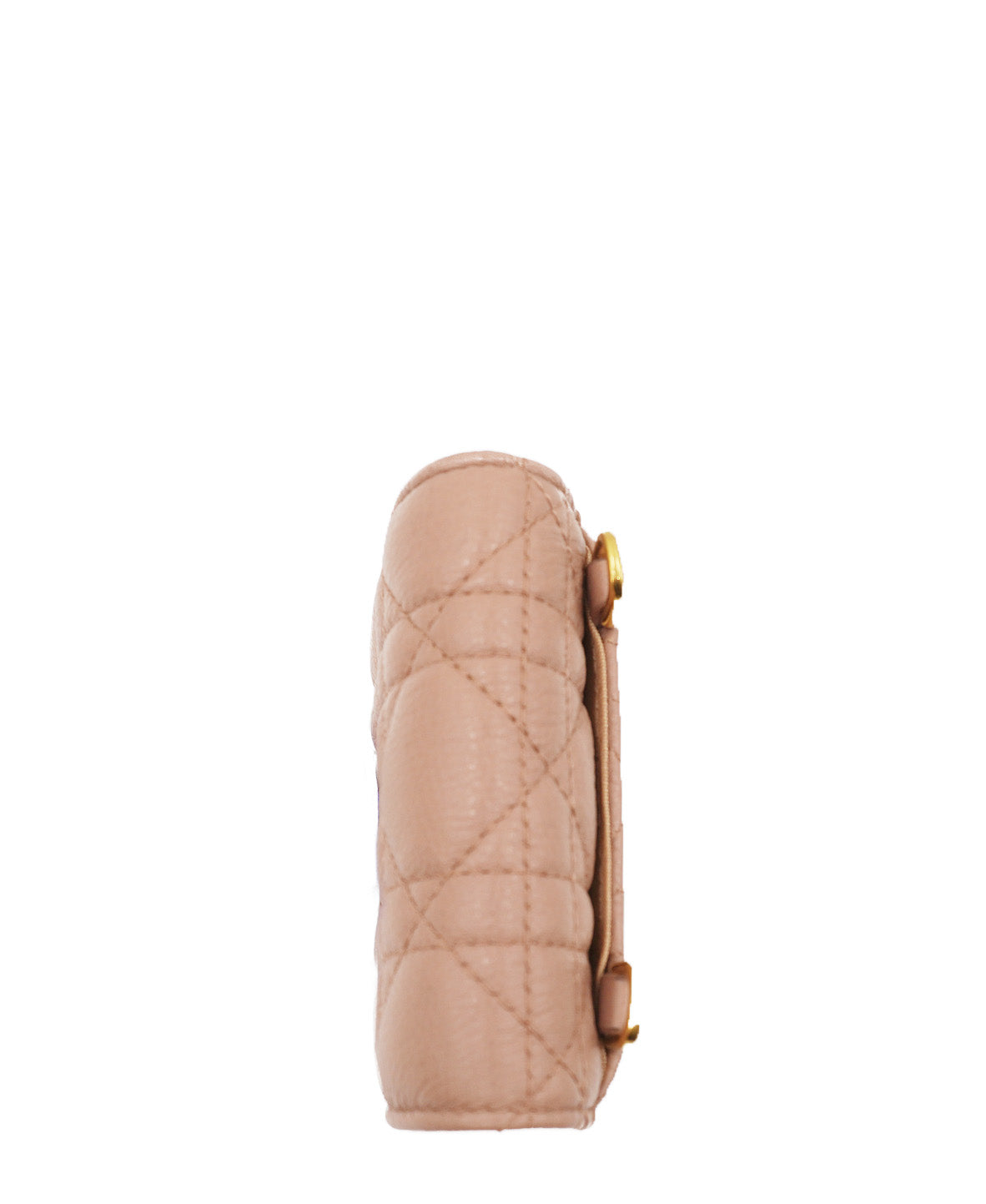 Caro Phone Holder with Chain Cannage Quilt Calfskin Pink