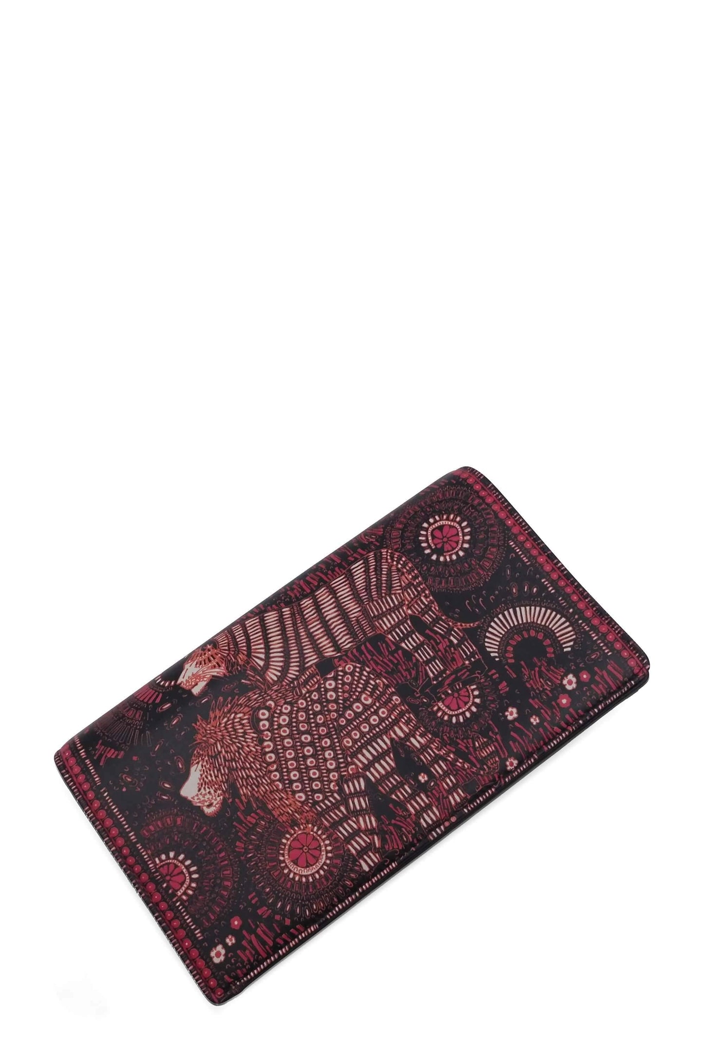 Lady  Animal Clutch on Chain Navy Pink