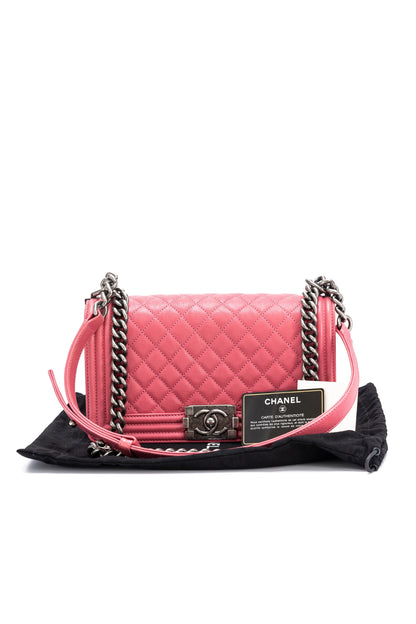 Boy Medium Pink Shoulder Bag in,  hardware