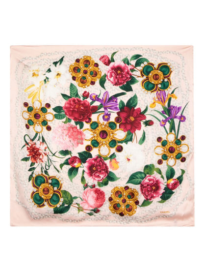 Camellia Pearl Silk Scarf